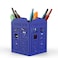 Mango Steam Metal Pen Holder Makeup Brush Cup Organizer for Office Bathroom Vanity Blue Police Box