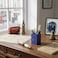 Mango Steam Metal Pen Holder Makeup Brush Cup Organizer for Office Bathroom Vanity Blue Police Box