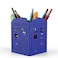 Mango Steam Metal Pen Holder Makeup Brush Cup Organizer for Office Bathroom Vanity Blue Police Box