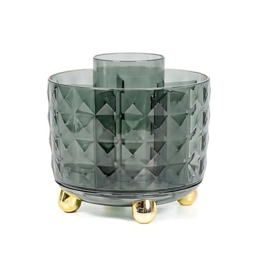 Marte Vanci Rotating Pen Holder for Desk 360Rotating Pen Pencil Organizer with 6 Compartment Makeup Brush Holder Organizer Dark Green
