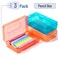 Mr. Pen Mr Pen Plastic Pencil Case Box 3 Pack Large Crayon Marker Pen Organizer Plastic Bead Organizing Container with SnapTight Lids Clear Craft Storage Boxes School Supplies