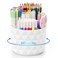 Nuozme Desk Organizer 360Degree Rotating Pencil Pen Holders For Desk Diamond Pattern Pen Organizer With 5 Compartments Cute Desk Accessories Decor For Office SchoolHomeArt Supply White