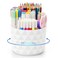 Nuozme Desk Organizer 360Degree Rotating Pencil Pen Holders For Desk Diamond Pattern Pen Organizer With 5 Compartments Cute Desk Accessories Decor For Office SchoolHomeArt Supply White