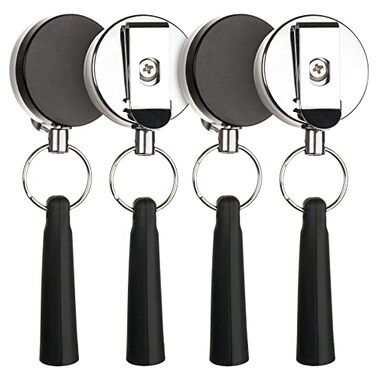 pasezenn 4 Pieces Heavy Duty Retractable Pull Pen Pencil HolderIdeal Grip for Markers and Carpenter PencilsElastic Silicone Pencil Holder for Carpenters Nurses Waitresses Construction Workers