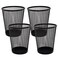 SLSON 4 Pack Pen Holder Metal Mesh Pencil Holders Round Shaped Pen Holders for Desk Office Wire Mesh Container Pen OrganizerBlack