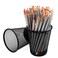 SLSON 4 Pack Pen Holder Metal Mesh Pencil Holders Round Shaped Pen Holders for Desk Office Wire Mesh Container Pen OrganizerBlack
