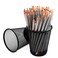 SLSON 4 Pack Pen Holder Metal Mesh Pencil Holders Round Shaped Pen Holders for Desk Office Wire Mesh Container Pen OrganizerBlack