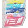 GDINDINFAN 5 Pockets Hanging Wall File Organizer Mail Holder Wall Mounted Paper Document Folder Holder Clipboard Storage Organization Magazine Rack Silver