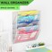 GDINDINFAN 5 Pockets Hanging Wall File Organizer Mail Holder Wall Mounted Paper Document Folder Holder Clipboard Storage Organization Magazine Rack Silver
