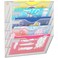 GDINDINFAN 5 Pockets Hanging Wall File Organizer Mail Holder Wall Mounted Paper Document Folder Holder Clipboard Storage Organization Magazine Rack Silver