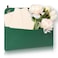 MSHUNKEJI Wall Mount Green Faux Leather PU Leather Mail Holder Letter Holder Stylish Wall Hanging Mail Storage 2 Ring 98 x 77 x 14 File Organizer for Flowers Envelope Key Notebooks Home Office Decor