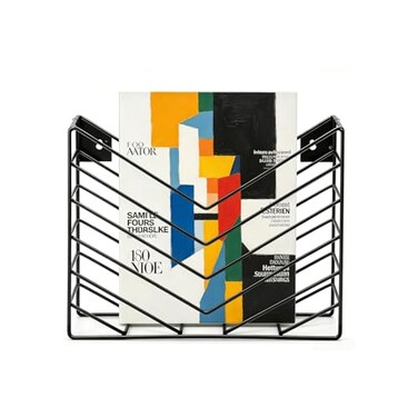 ZAYHENYOO Hanging Wall File Organizer Wall Mounted Magazine Rack Wall File Holder Storage Metal for Office and Bathroom Hanging Magazine Mail Paper Document Folder and BooksBlack