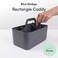 BLUE GINKGO Stackable Organizer Caddy KoreanMade Portable Tote for Bathroom Office Crafts or School Supplies Rectangle Gray