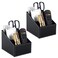 RHCSZ TV Remote Control Holder with 3 Compartments Media Accessory Storage Storage box Storage Rack Desk OrganizersBlack2 pieces