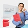 Enday Accordian File Organizer 7 Pocket Expanding File Cover Folder with Labels Plastic Portable Desktop Supplies Letter A4 Paper in Red and Grey 2 Pack by