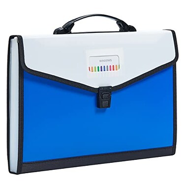 JIZISO Legal Size 13Pockets Expanding File Folder with Handle Plastic Accordion Filling File Folder Expandable Monthly Portable Paper Document Organizer for Office School Home Blue1