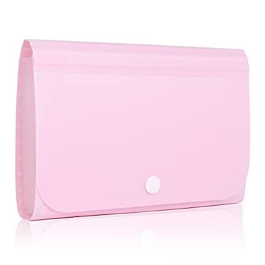 REEMTOO Receipt Organizer Coupon Organizer Folder Organizer Mini Organizer Wallet for Coupons Receipts Cash Tax Item or Changes7x45 in 13 Pockets with Tabs Check CasePink
