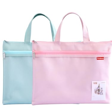 pendancy Pendancy Mesh Zipper Pouch 11x137 in 2 pcs Large Double Pocket Waterproof File Bag with Handle A4 Size Foldable Document Storage for Puzzle ProjectCross StitchTravelOfficeGreen Pink