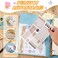 Saintrygo 20 Pcs Adhesive Clear Corner Pockets 6 x 6 Inch Clear Peel and Stick Corner Pockets Adds Extra Storage Space to Folders Notebooks Journals Planner Accessories Back to School Supplies