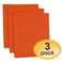 SMEAD Smead Poly TwoPocket Folder ThreeHole Punch Prong Fasteners Letter Size Orange 3 per Pack 87735