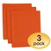 SMEAD Smead Poly TwoPocket Folder ThreeHole Punch Prong Fasteners Letter Size Orange 3 per Pack 87735