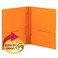 SMEAD Smead Poly TwoPocket Folder ThreeHole Punch Prong Fasteners Letter Size Orange 3 per Pack 87735