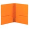 SMEAD Smead Poly TwoPocket Folder ThreeHole Punch Prong Fasteners Letter Size Orange 3 per Pack 87735