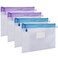 Wisdompro Zipper Pouch 4 Packs Durable Letter Size Waterproof Mesh File Bag Document Organizer BluePurple