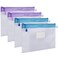 Wisdompro Zipper Pouch 4 Packs Durable Letter Size Waterproof Mesh File Bag Document Organizer BluePurple