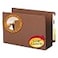 Smead End Tab Pocket Reinforced StraightCut Tab 514 Expansion Extra Wide Legal Size Redrope with Dark Brown Gusset 10 per Box 74691