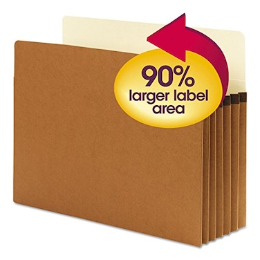 SMEAD Smead SuperTab File Pocket Oversized StraightCut Tab 514 Expansion Letter Size Redrope 10 per Box 73240