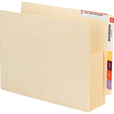 SMEAD Smead End Tab Convertible File Pocket Reinforced Split Score Tab 514 Expansion TyvekLined Gusset Letter Size Manila 10 per Box 75175