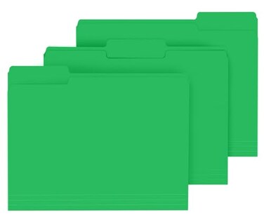 PANDRI File Folder 120 Pack File Folder 13 Cut Tab Letter Size Filing Folder for Office School Business Green