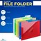 1InTheOffice Plastic File Folders Poly File Folders Translucent Poly File Folders 13cut Top Tabs Letter Size Assorted 12Pack