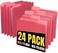 1InTheOffice Red File Folders Letter Size File Folders with Tabs Filling Folders 13 Cut Tab 24Pack