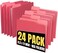 1InTheOffice Red File Folders Letter Size File Folders with Tabs Filling Folders 13 Cut Tab 24Pack