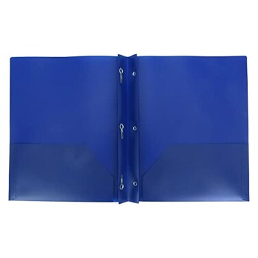 Aurora2018 Aurora LLCSchoolOffice SuppliesPlastic Folders with Prongs and Two PocketsBlue