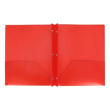Aurora2018 Aurora LLCSchoolOffice SuppliesPlastic Folders with Prongs and Two PocketsRed