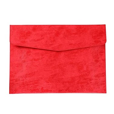 enyuwlcm Enyuwlcm PU Leather A4 File Folder Document Holder Waterproof Portfolio Envelope Folder Case with Snap Closure Red