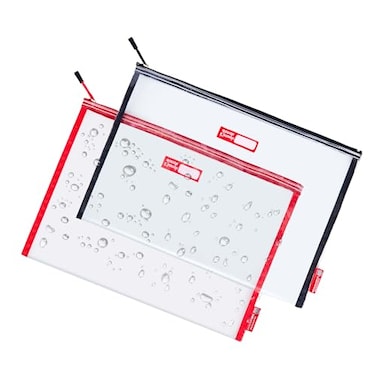 RE ROUGH Rough Enough Plastic File Folder Clear Document Holder Bag Zipper Pouches Bags for Organizing A4 Paper Letter Office Teacher Art Supplies Storage