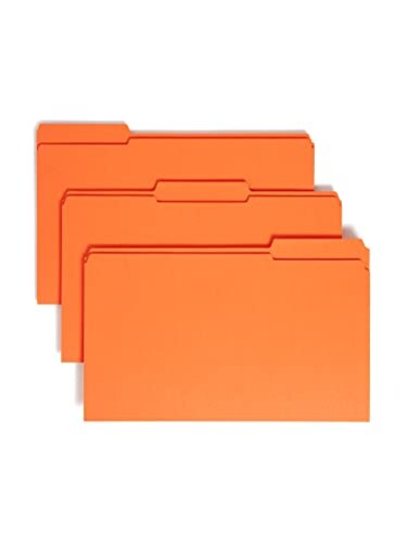 SMEAD Smead File Folder Reinforced 13Cut Tab Legal Size Orange 100 per Box 17534