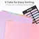 Sooez Plastic Folders with Pockets and Tabs 6 Pack Pocket Folders with Writable Label Stickers Fits 3Ring Binder Holds LetterA4 Size Paper Back to School Office Filing Supplies Pastel Colors