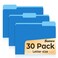 SUNEE File Folders 30 Pack Manilla Folders 85 x 11 Colored File Folders Home Office School Supplies for Documents Files PaperBlue