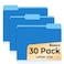 SUNEE File Folders 30 Pack Manilla Folders 85 x 11 Colored File Folders Home Office School Supplies for Documents Files PaperBlue
