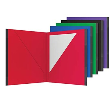 Oxford Two Pocket Folders Plastic Folders with Reinforced Edges Letter Size Red Blue Green Black Purple 5 Per Pack 89114