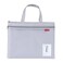 BRZUKA Mesh Zipper Pouch 11x137 in A4 Double Pocket Waterproof File Bag with Handle Document Storage for SchoolTravelOfficeCross StitchPuzzle Gray