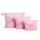 pack all 3 Pcs Waterresistant Material Zipper Pouch Set Mesh Zipper Bags for Storage Travel Office Pink