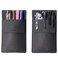 diodrio Pocket Protector Leather Pen Pouch Holder Organizer for Shirts Lab Coats Hold 5 Pens Designed to Keep Pens Inside When Bend Down No Breaking of Pen Clip Thick PU Leather Black 2 Per Pack