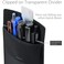 diodrio Pocket Protector Leather Pen Pouch Holder Organizer for Shirts Lab Coats Hold 5 Pens Designed to Keep Pens Inside When Bend Down No Breaking of Pen Clip Thick PU Leather Black 2 Per Pack