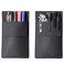 diodrio Pocket Protector Leather Pen Pouch Holder Organizer for Shirts Lab Coats Hold 5 Pens Designed to Keep Pens Inside When Bend Down No Breaking of Pen Clip Thick PU Leather Black 2 Per Pack